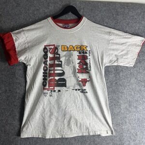 Vintage Chicago Bulls Shirt Mens XL NBA Basketball Back to Back Champs 90s